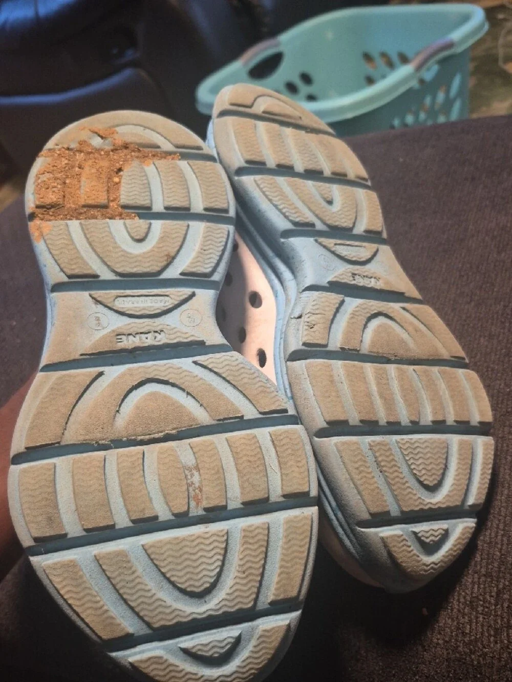 Men's Lightweight Slip-On Sandals in Light Gray and Blue